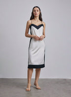 Framed Silk Midi Slip Dress