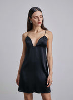 Open Back Silk Mini Slip Dress