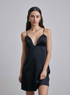 Open Back Silk Mini Slip Dress