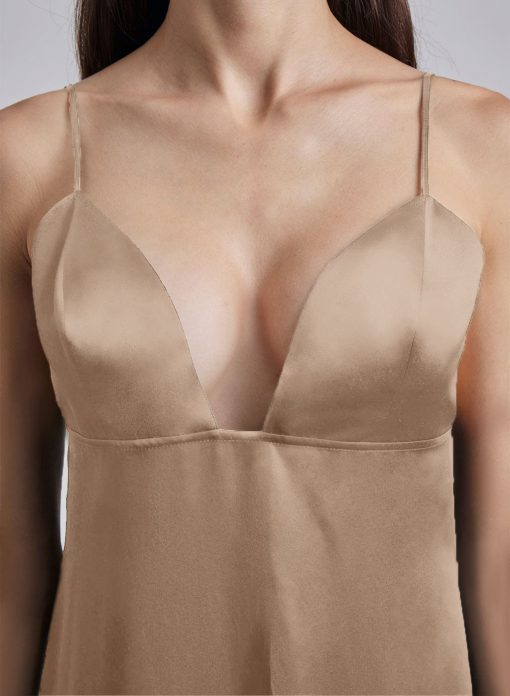 Open Back Silk Mini Slip Dress