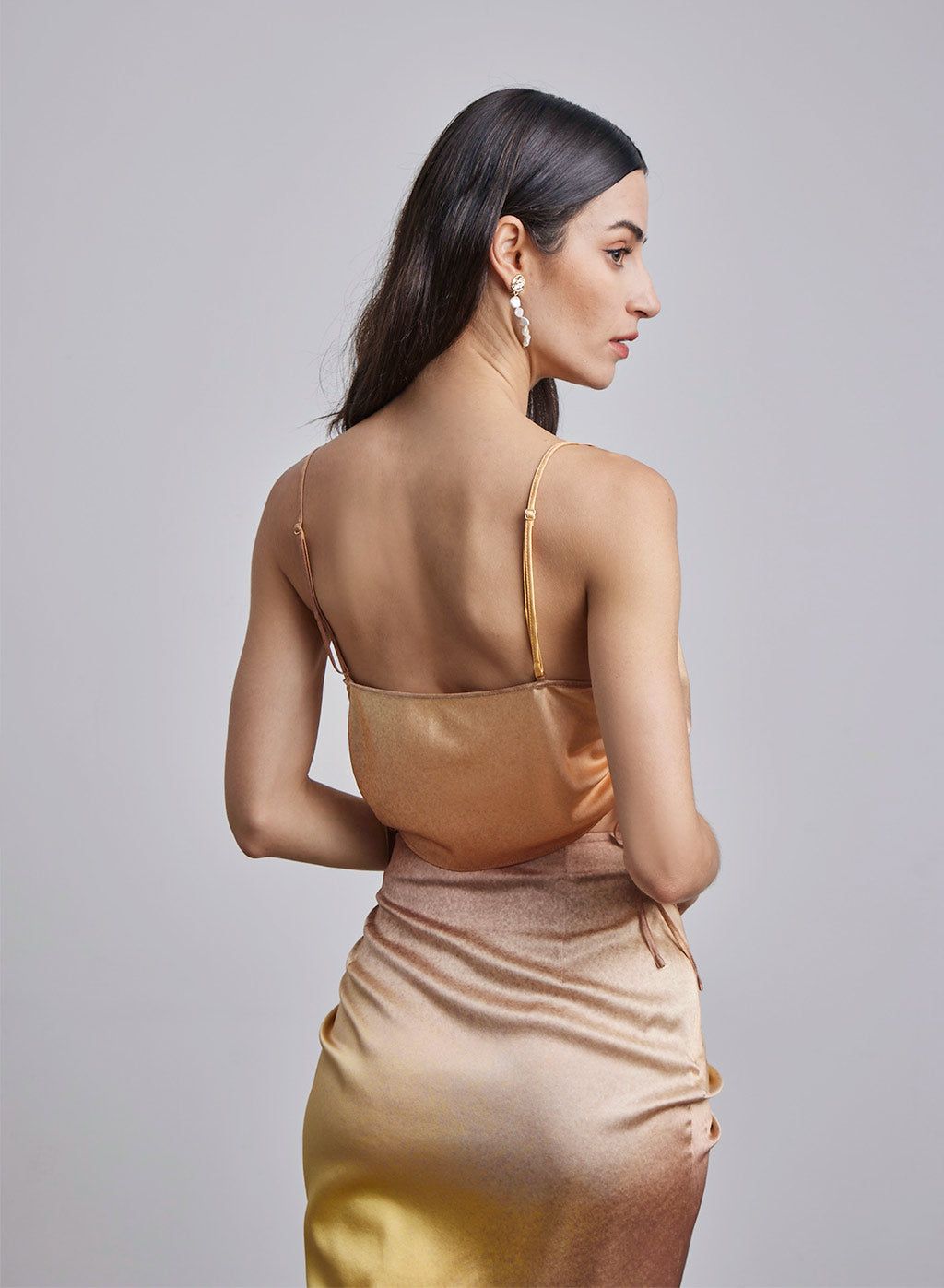 Golden Tala Ruched Silk Camisole