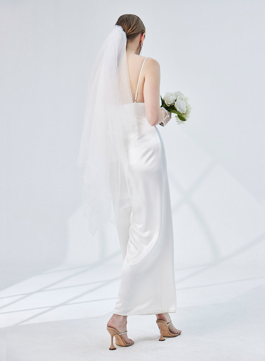 Empire Waist Wide-Leg Satin Jumpsuit image 1
