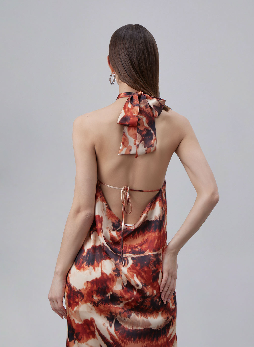 Printed Front Cross Silk Top image 1