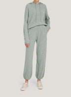 Fine-Knit Wool-Cashmere Hoodie Set - Lake Blue, L image