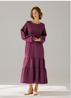 Crewneck Tiered Cotton Dress