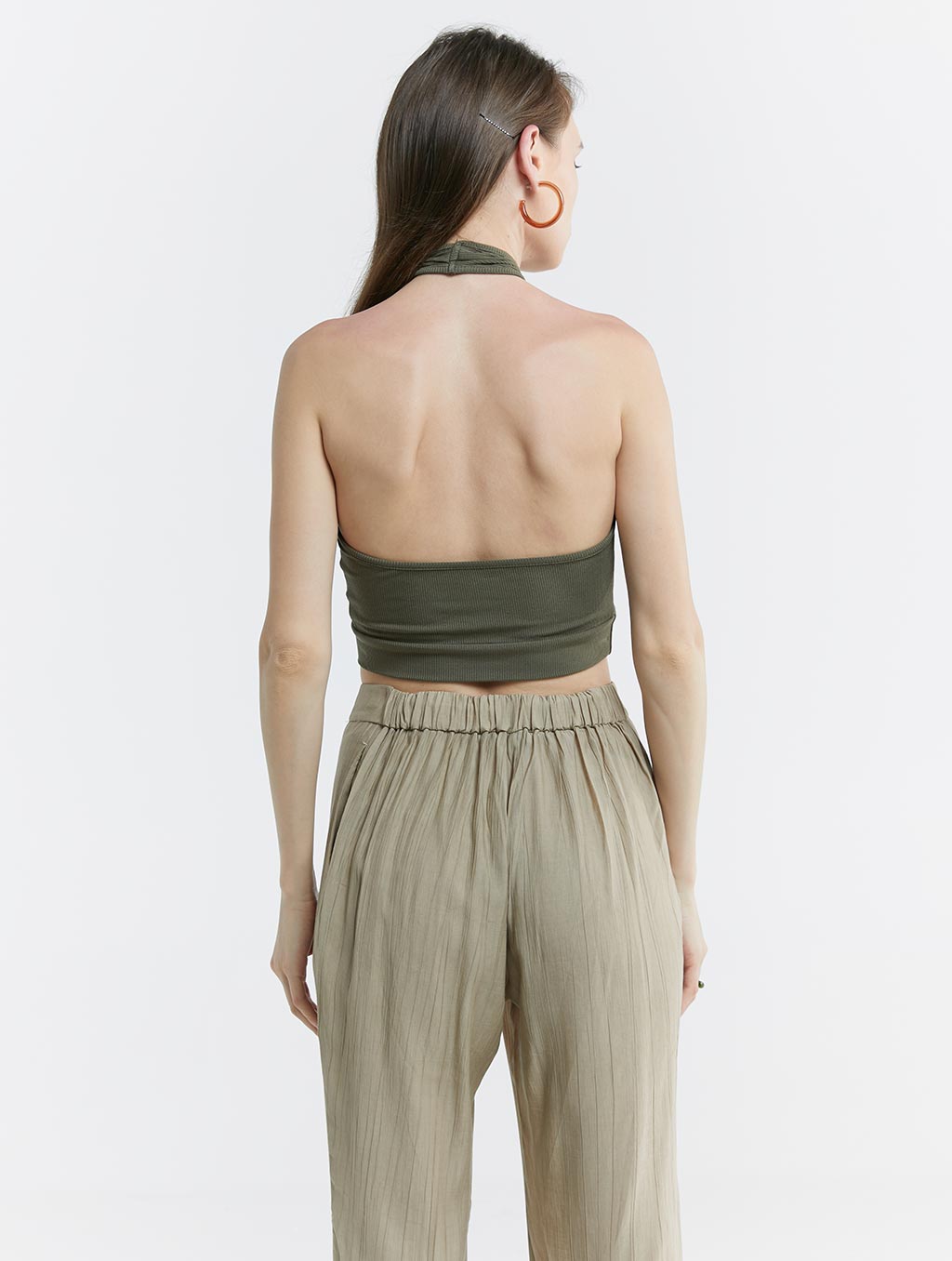 Cropped Keyhole Halter Top image 1