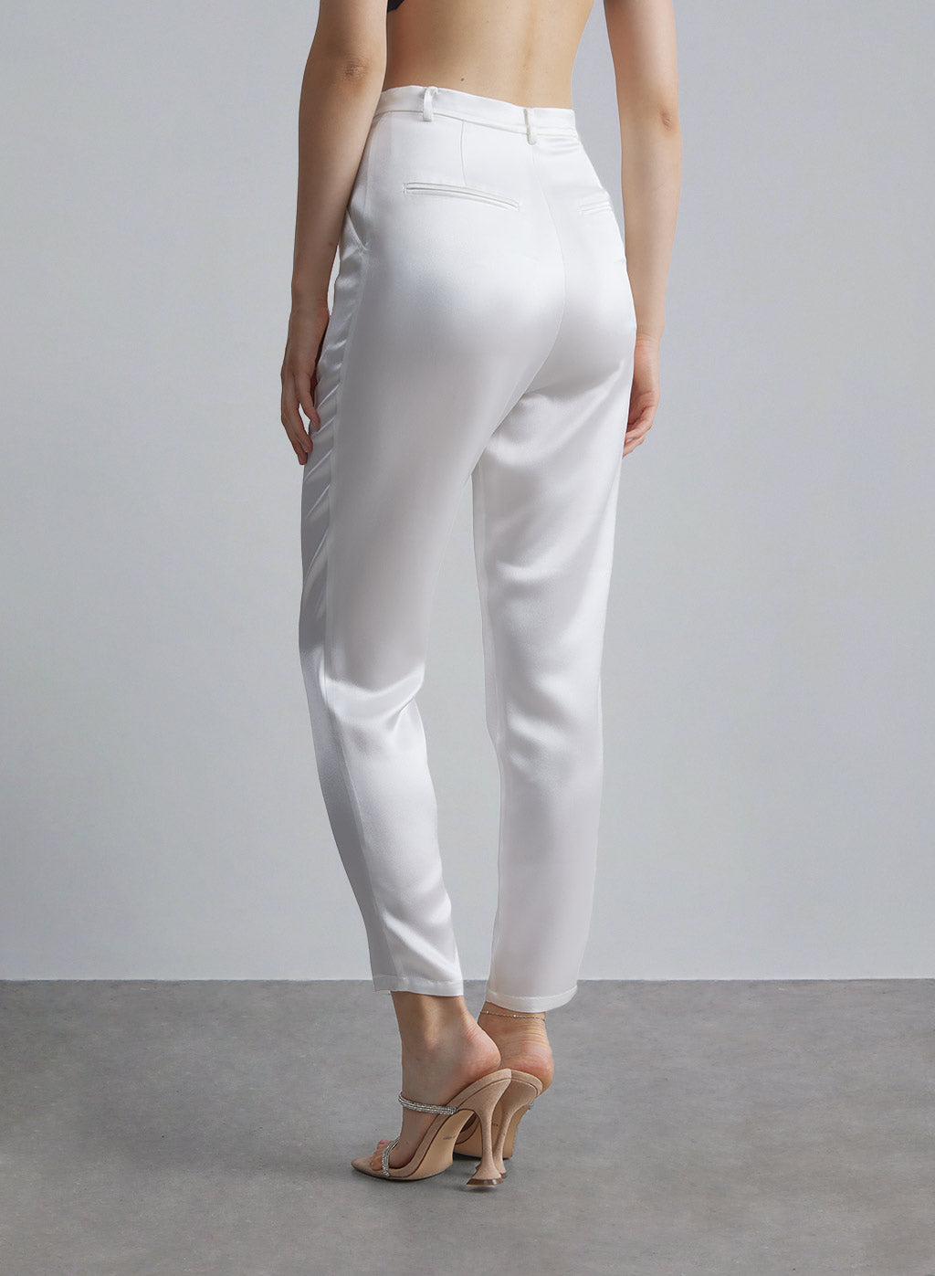 Tapered Satin Suit Pants image 1