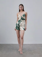 Printed Elastic Waist Silk Jumpsuit image 0