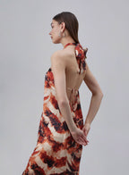Printed Front Cross Silk Top image 2