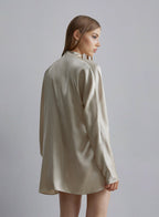 Turtleneck Pleated Silk Dress image 1