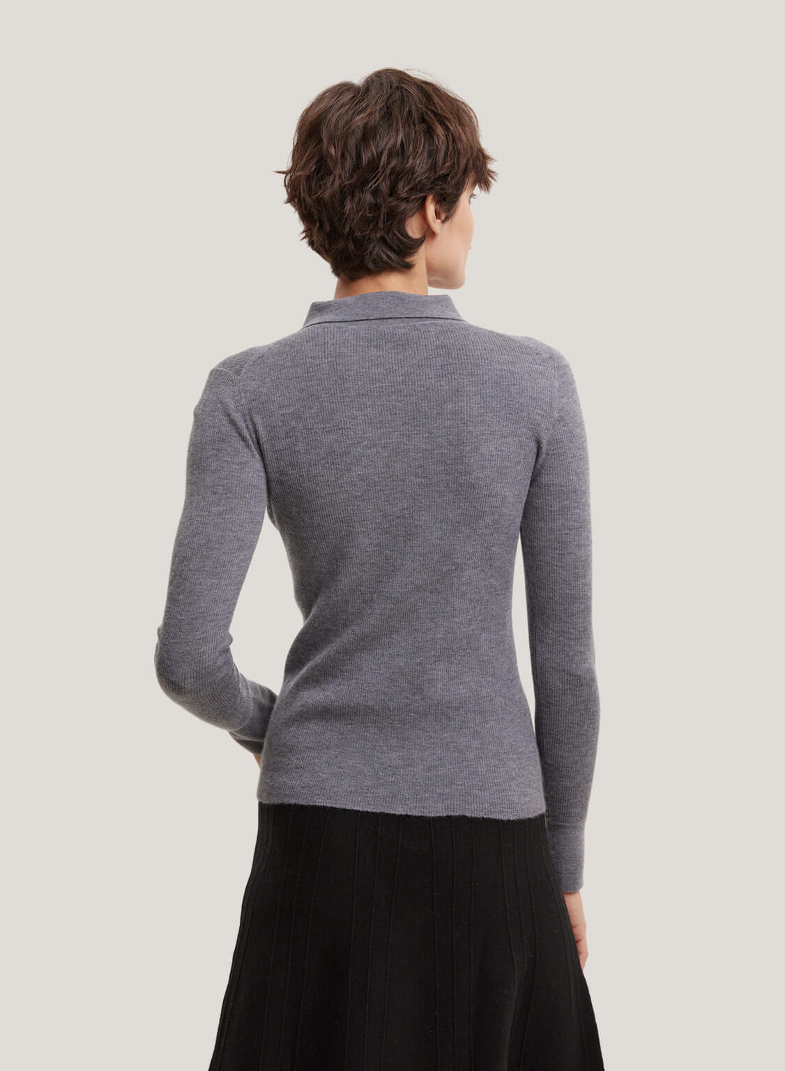 Pure Worsted Cashmere Polo Sweater image 1