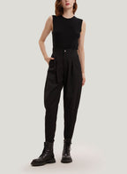 Wool-Blend Tapered Trousers - Black, S image