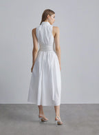 Waist-cinched Cotton-padded Midi Dress image 1