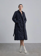 Double Breasted Ring Belted Down Coat image 0