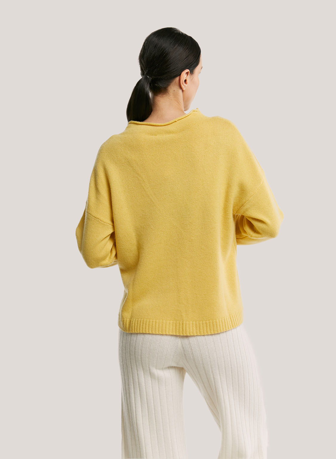 Funnel-Neck Wool-Cashmere Sweater image 1
