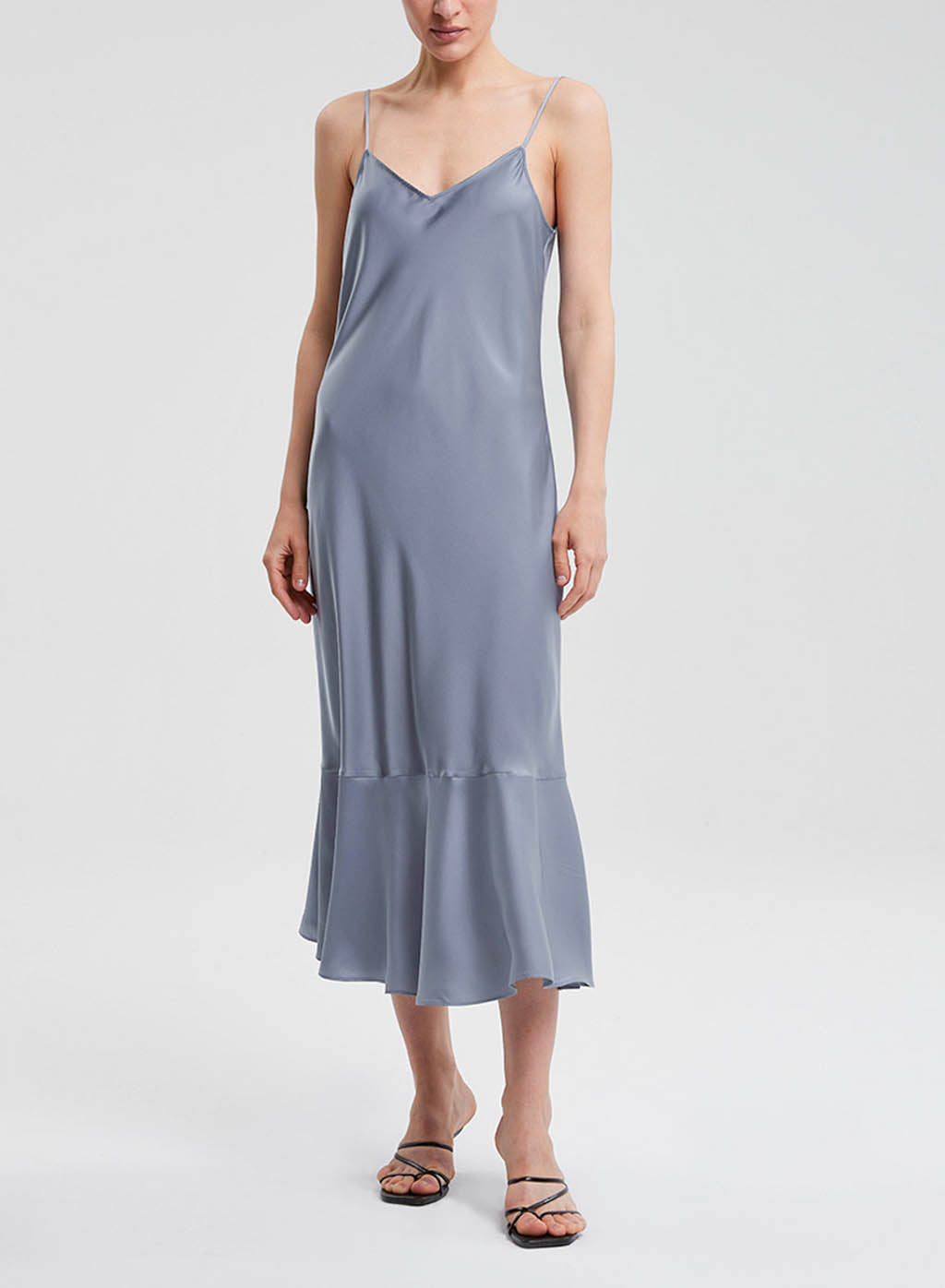 Slip Cami Midi Dress - Dusty Blue, L image