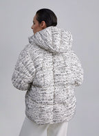 Letter Prints Zip Front Puffer Jacket image 1