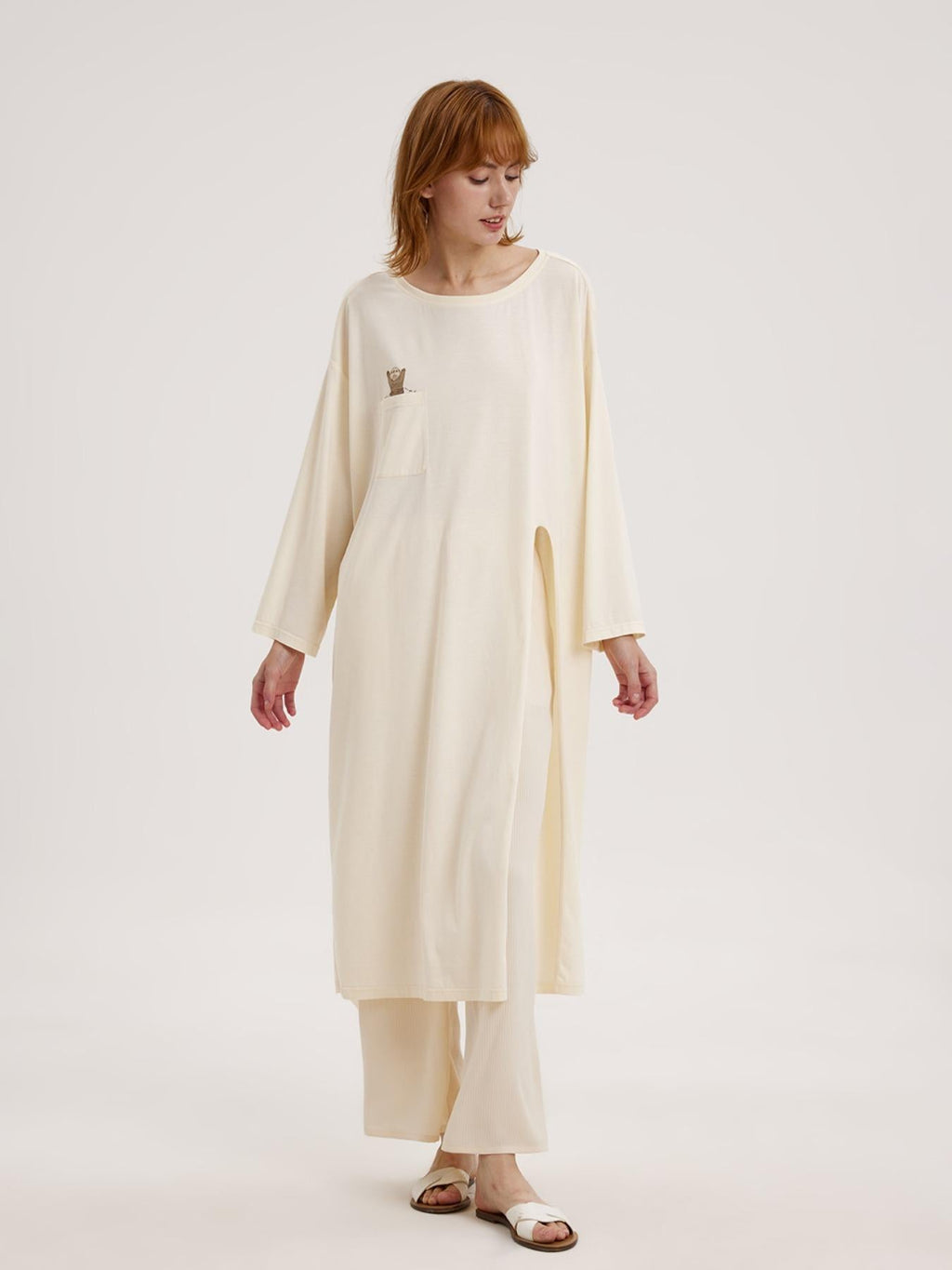 Split Side Printed Tunic