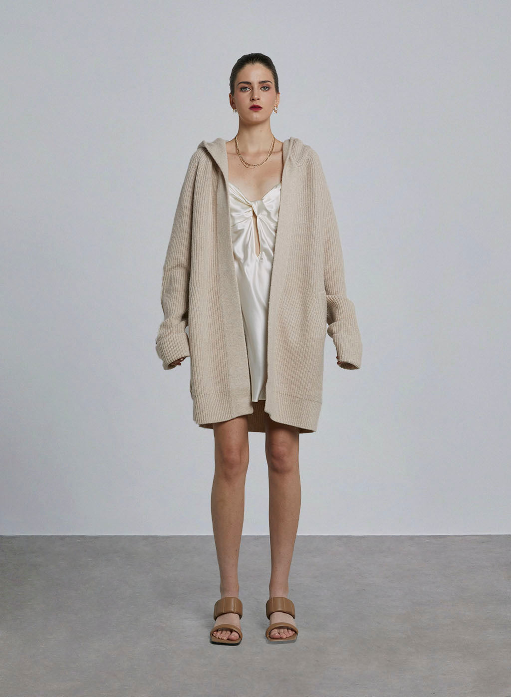 Soft Cashmere Hooded Cardigan