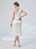 One Shoulder Sleeveless Satin Dress image 1