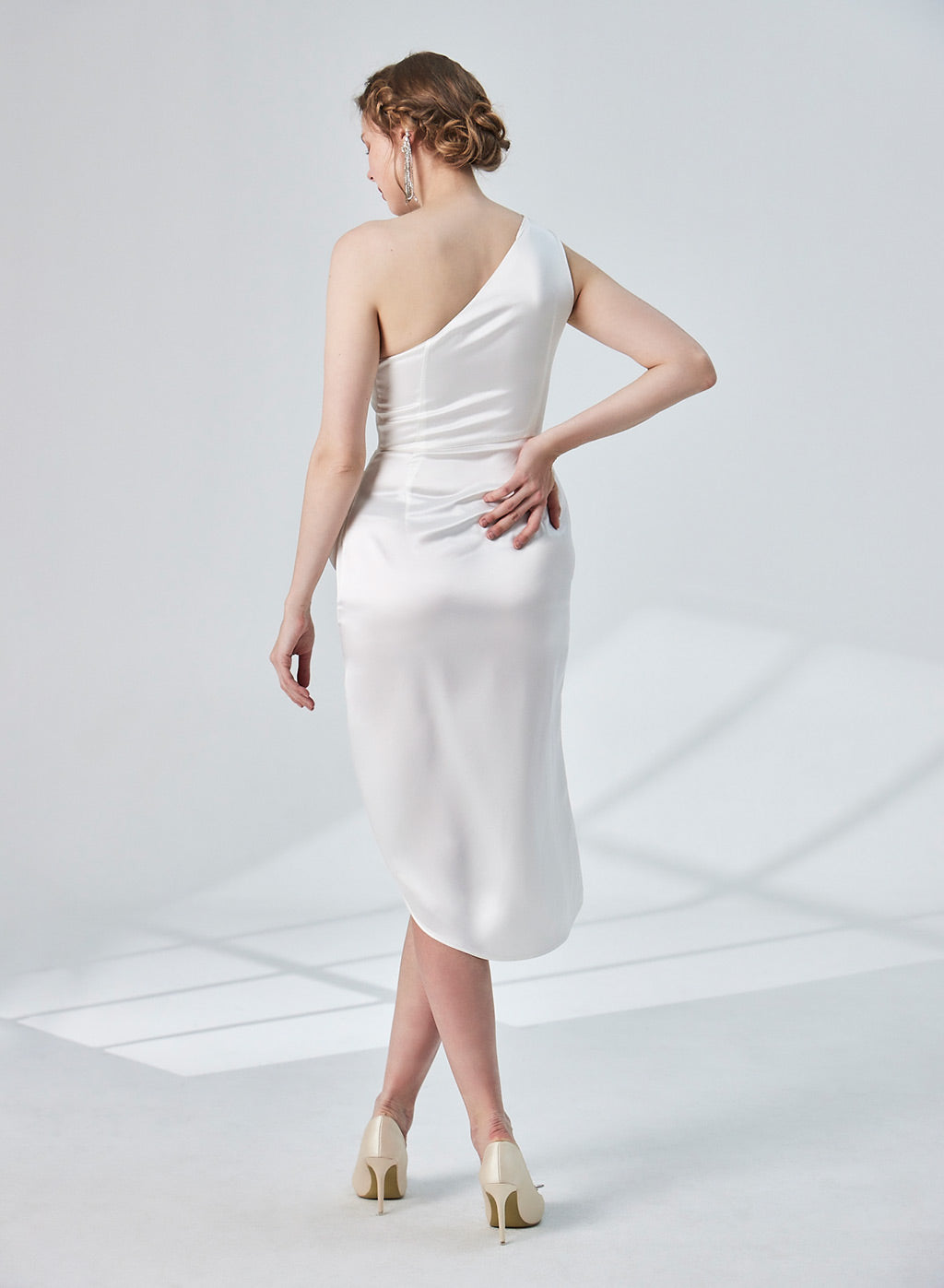 One Shoulder Sleeveless Satin Dress image 1