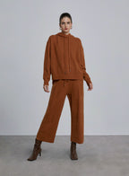 Textured Drawstring Wool Hoodie - Peanut Butter, S image