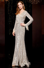 Temperament Banquet Ladies Sequined Annual Meeting Host Long Evening Dress image 2