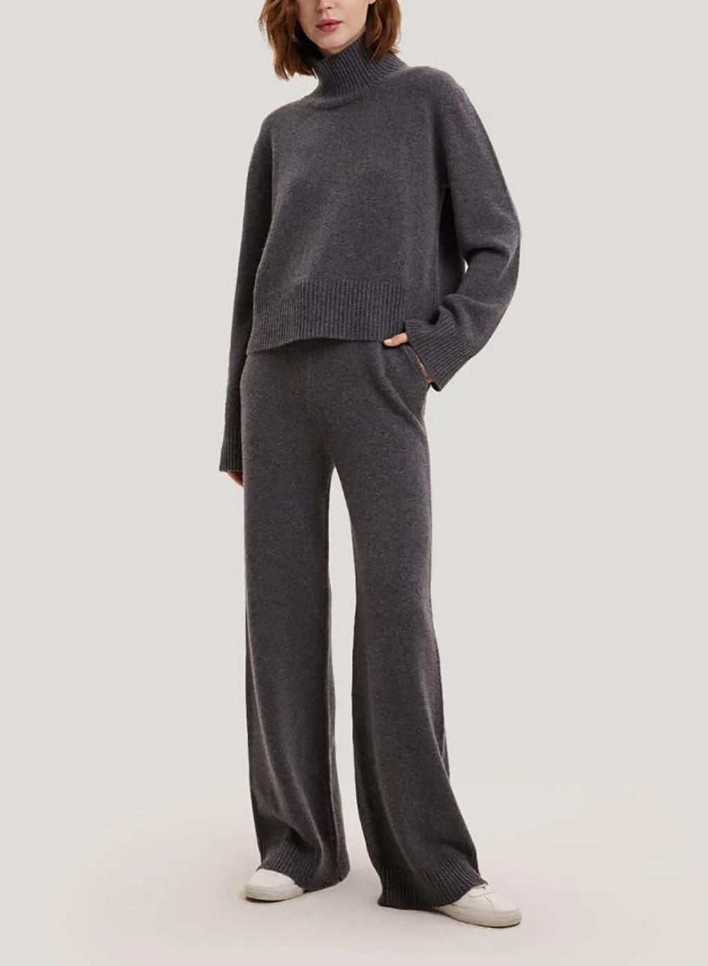 Sweater And Pants Pure Cashmere Set - Smoke, L image