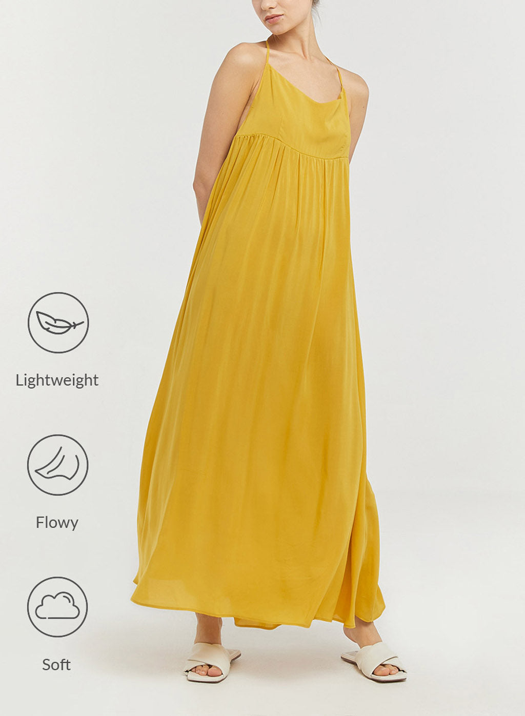 Backless Halter Dress - Saffron, S image