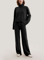 Sweater And Pants Pure Cashmere Set - Black, L image