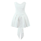 White Bow Swing Strapless Dress image 2