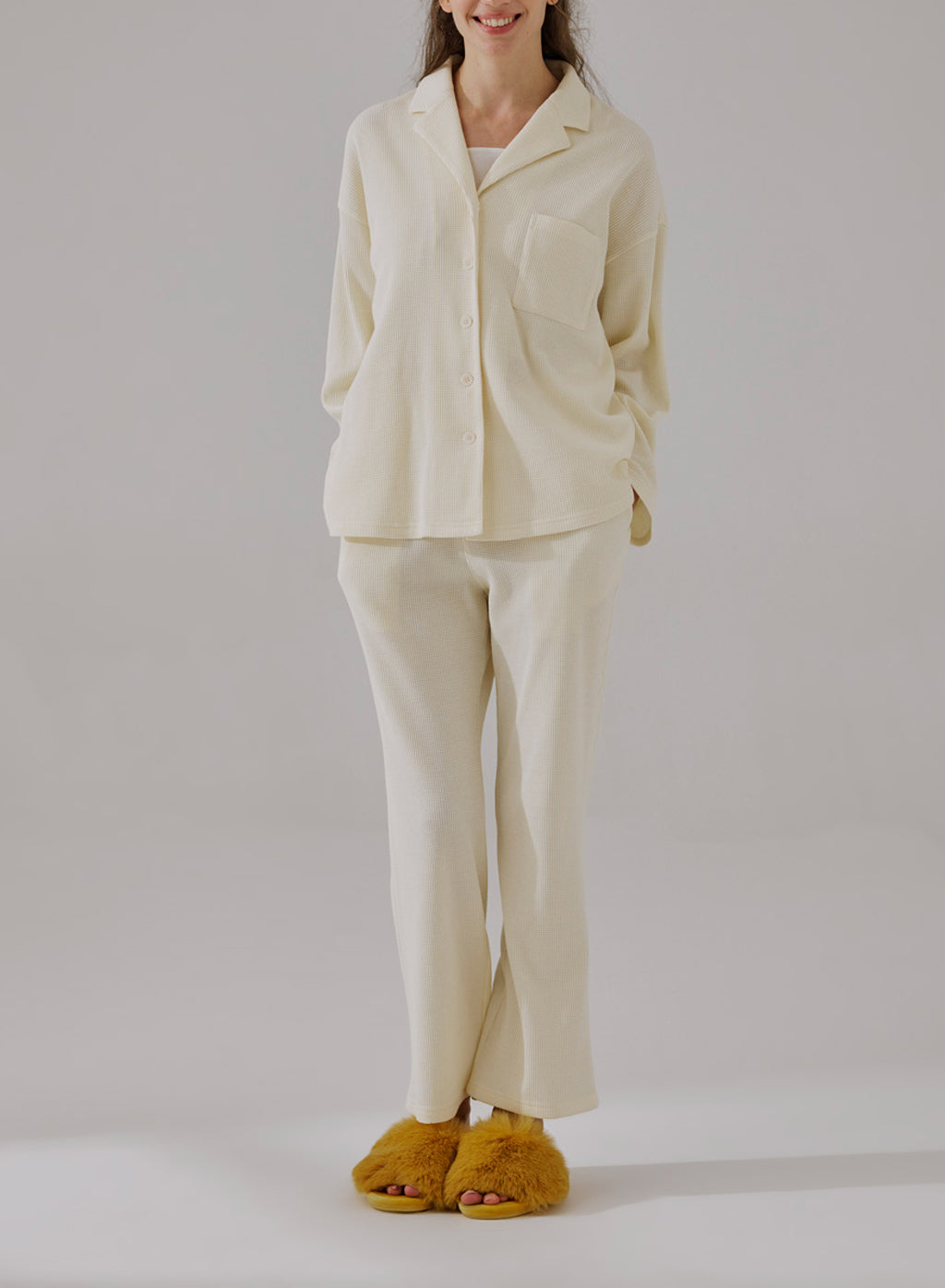 Casual Stretch Cotton Pants - Vanilla, L image