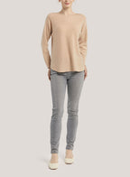 Boatneck Oversized Cashmere Sweater - Light Tan, XS image
