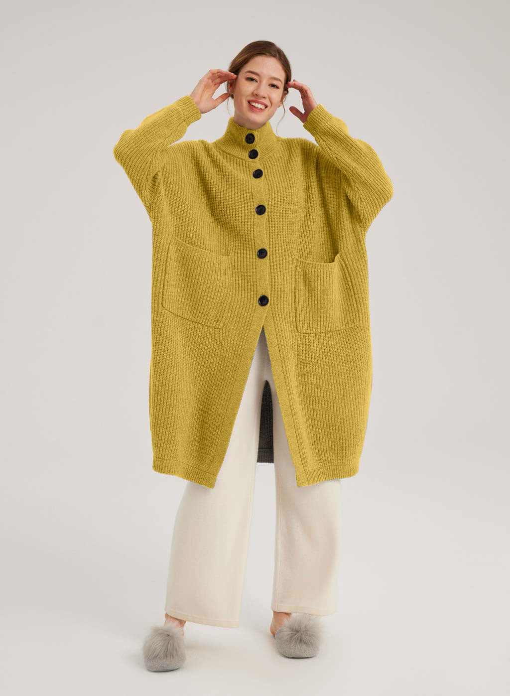 Box-Cut Camel Hair Cardi