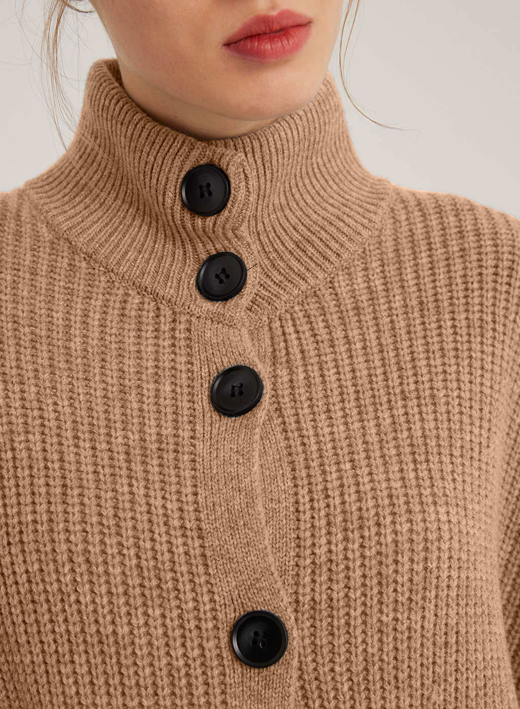 Box-Cut Camel Hair Cardi