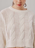 Cable-Knit Cropped Sweater