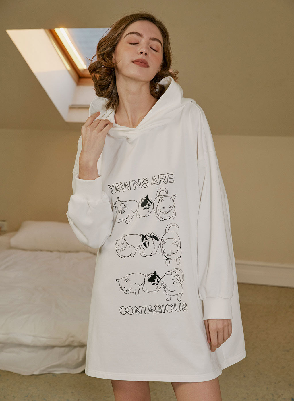 NAP Cats Yawn Print Hoodie