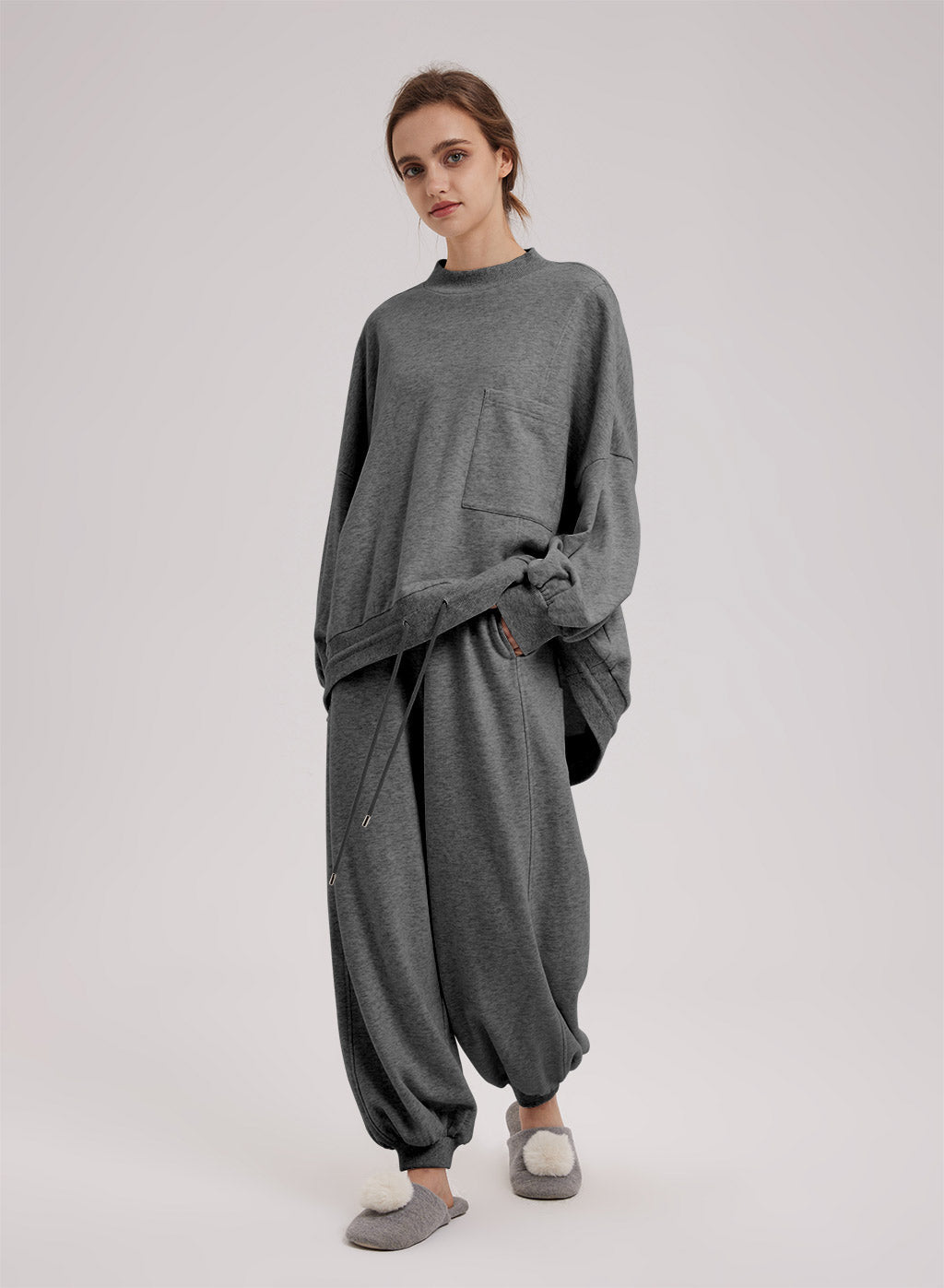 Dividing line pocket sweatpants