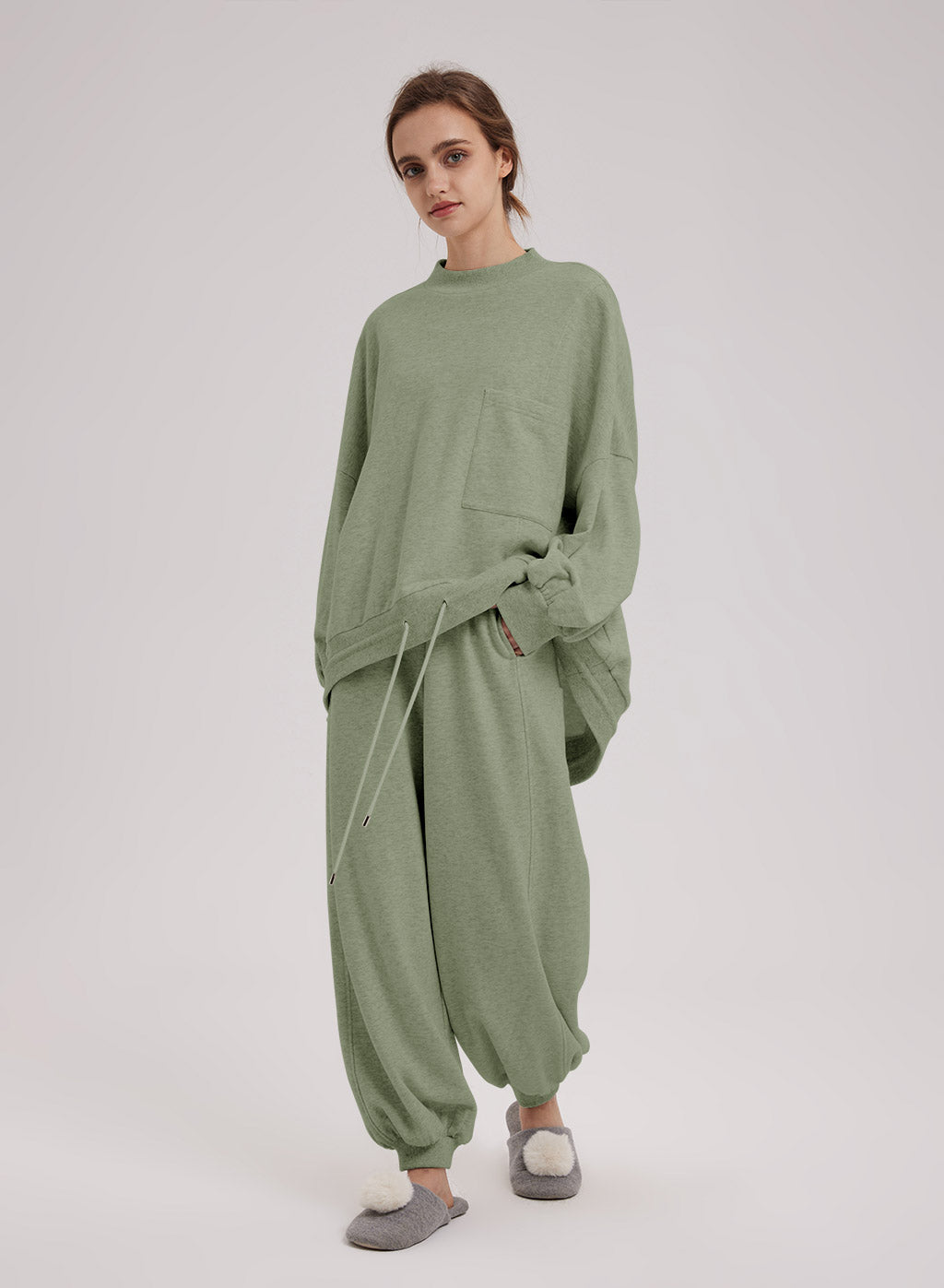 Dividing line pocket sweatpants