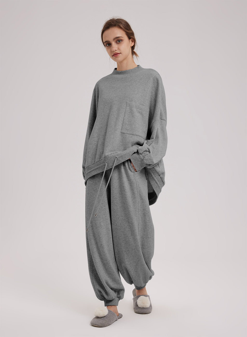 Dividing line pocket sweatpants