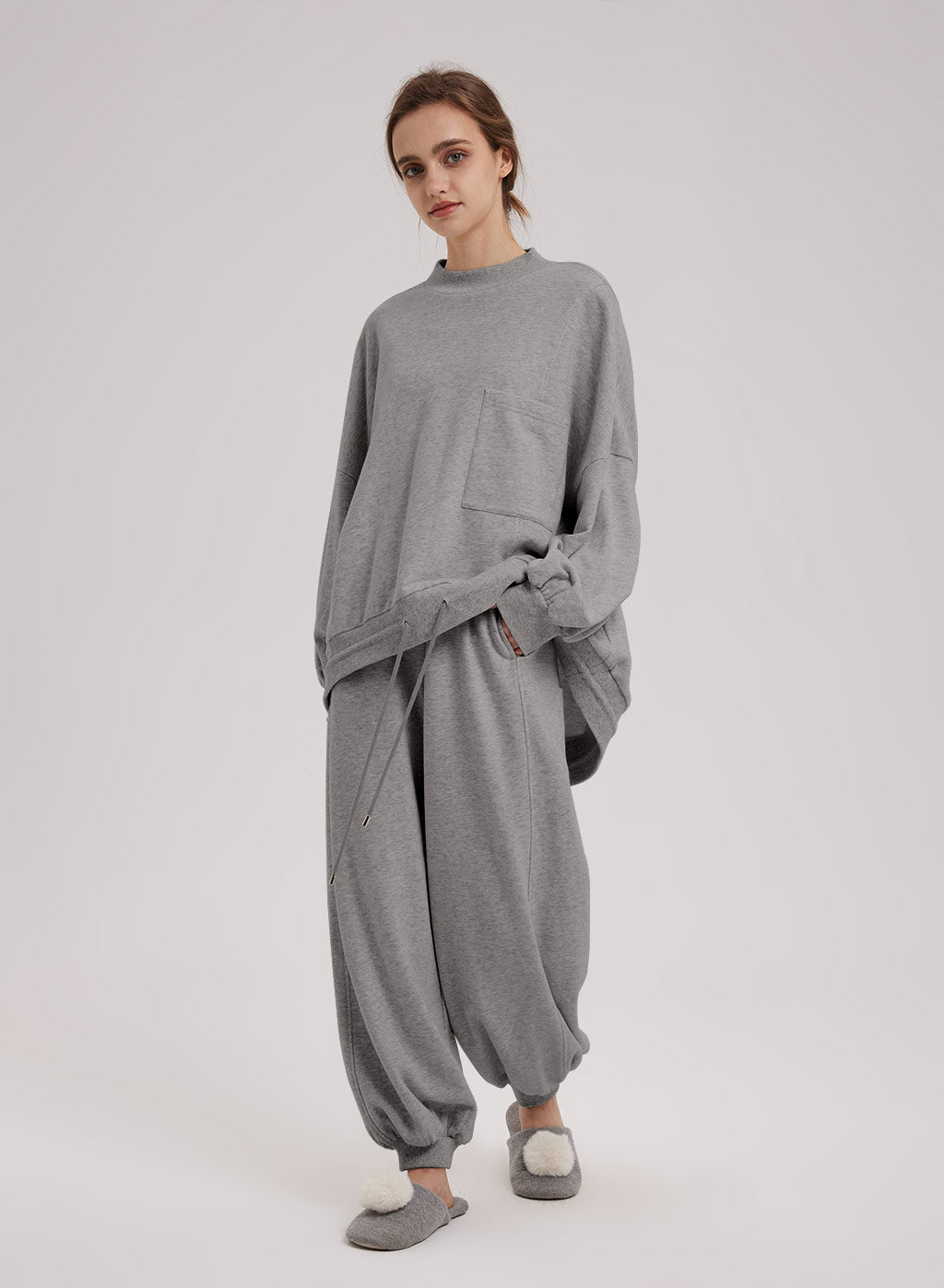 Dividing line pocket sweatpants