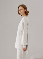 Cut Out Sleeve Sweatshirt
