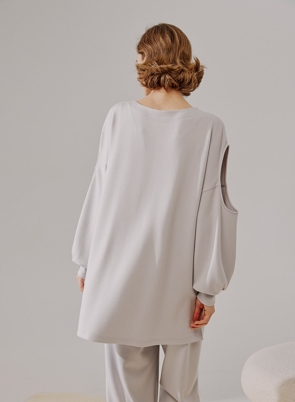 Cut Out Sleeve Sweatshirt