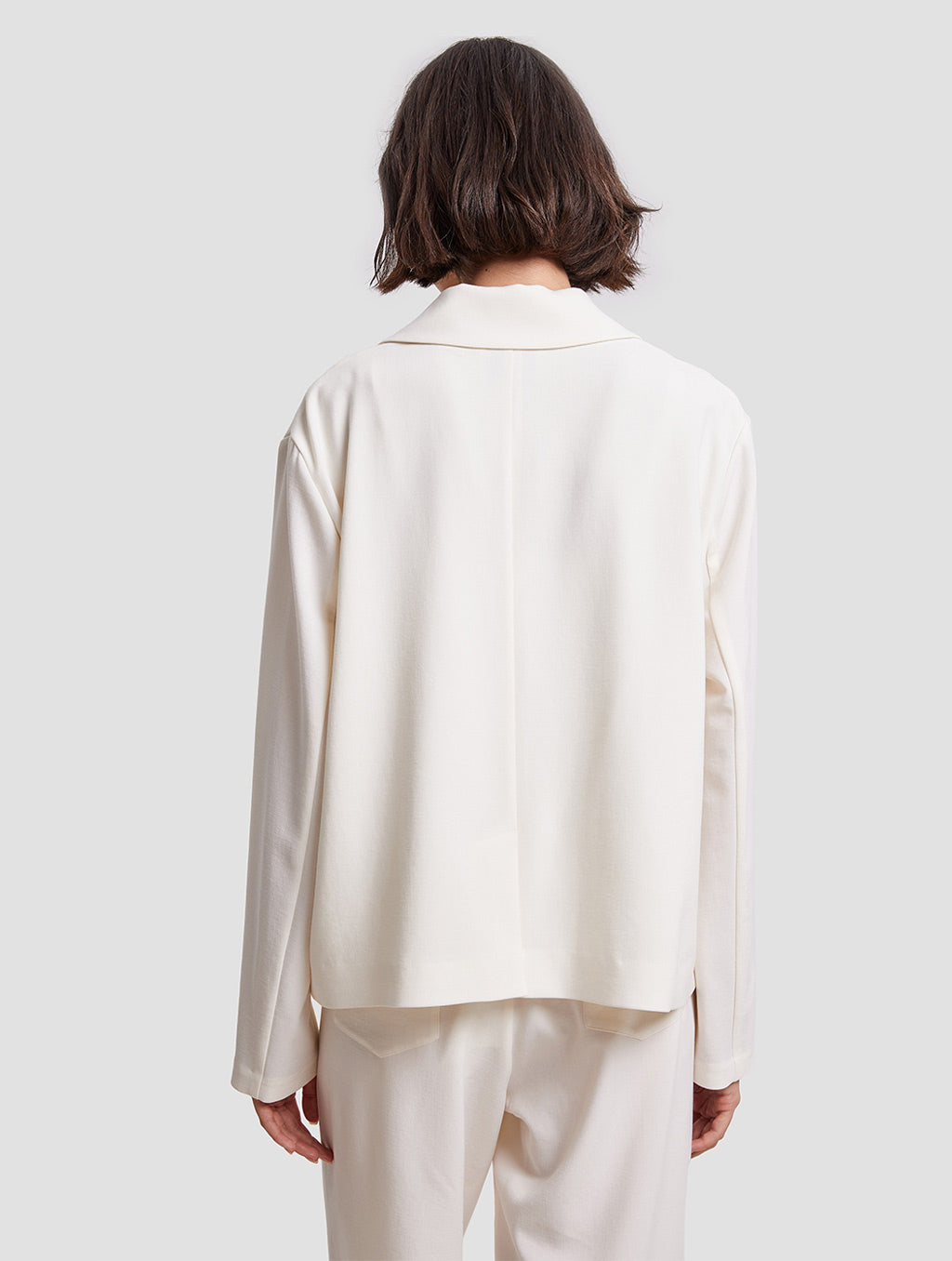 Double-Breasted Jacket - back-natural white
