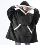 Lazy pajamas pullover TV blanket outdoor cold-proof clothing hooded fleece warm clothing home couple robe