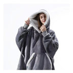 Lazy pajamas pullover TV blanket outdoor cold-proof clothing hooded fleece warm clothing home couple robe