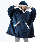 Lazy pajamas pullover TV blanket outdoor cold-proof clothing hooded fleece warm clothing home couple robe