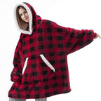 Lazy pajamas pullover TV blanket outdoor cold-proof clothing hooded fleece warm clothing home couple robe