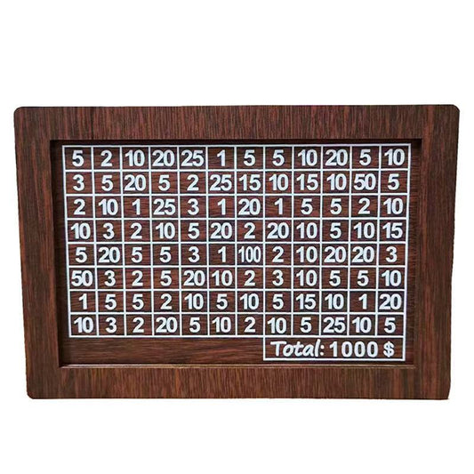 Wooden Money Saving Box with Counter ¡§C 1 Count Coin Bank with Pen, Piggy Bank for Adults & Kids, Money Jar Gift for Friends