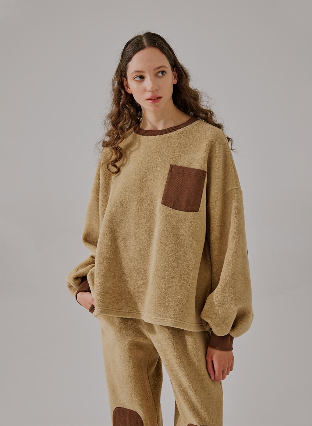 Fleece Color-Block Sweatshirt